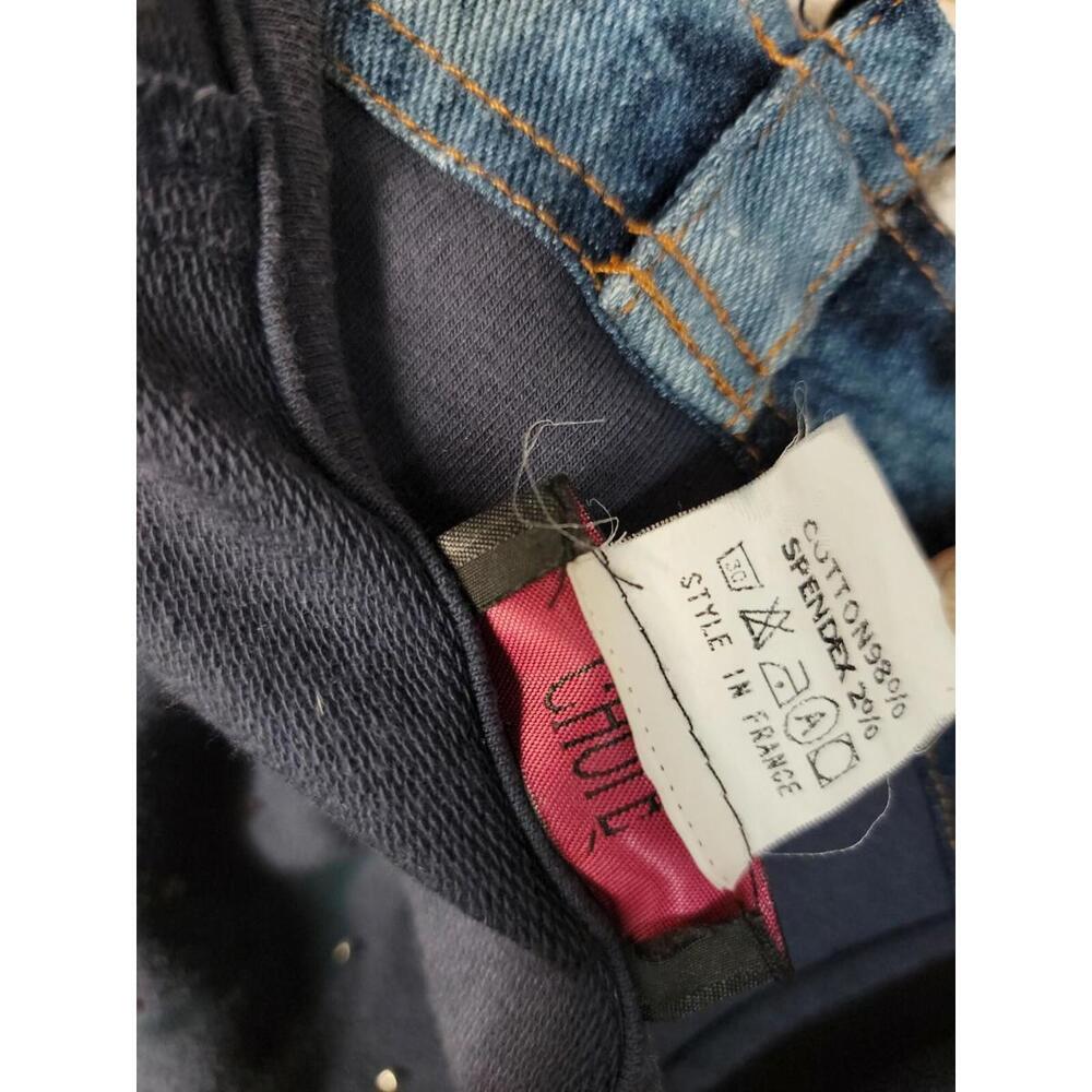 GHOLE, Made In France Size 3 RARE Womens Embellished Artwear Sweatshirt Navy #C6 - Picture 9 of 9